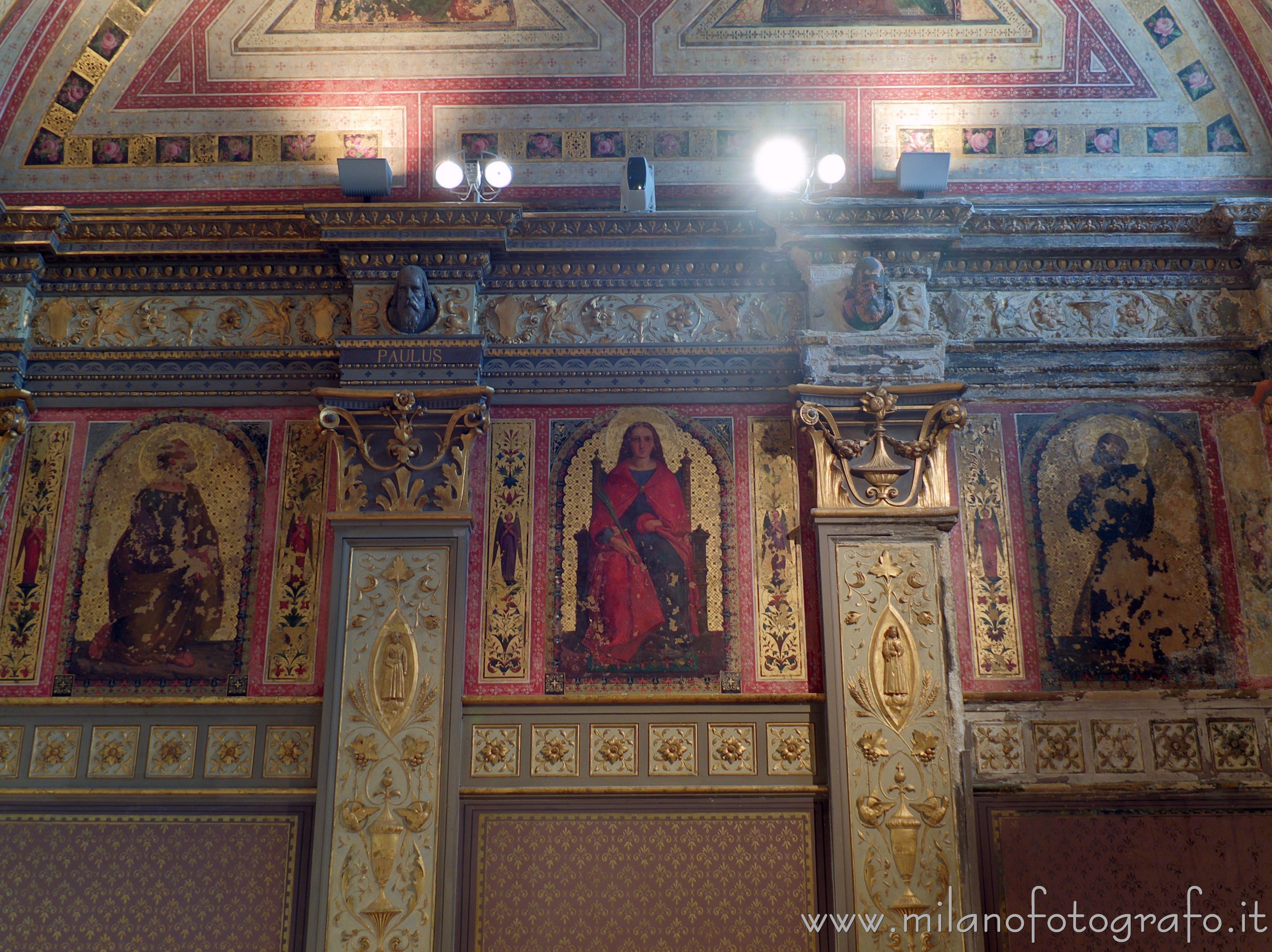 Desio (Milan, Italy) - Neorenaissance decortions in the neorenaissance private chapel of Villa Cusani Traversi Tittoni